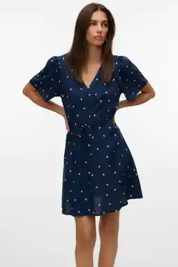 Wehkamp VERO MODA viscose zomerjurk met print - marineblauw aanbieding