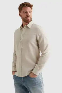 Wehkamp PME Legend regular casual overhemd met linnen beige aanbieding