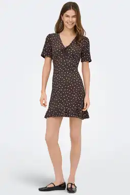 Wehkamp ONLY zomerjurk met stippen bruin aanbieding