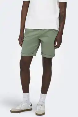 Wehkamp ONLY & SONS ONSSAUL regular chino short groen aanbieding