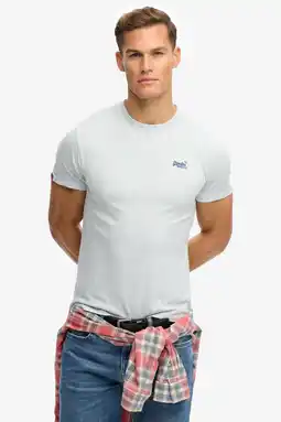 Wehkamp Superdry slim T-shirt lichtblauw aanbieding
