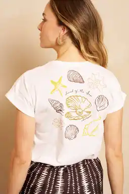 Wehkamp Lofty Manner T-shirt met backprint - ecru aanbieding
