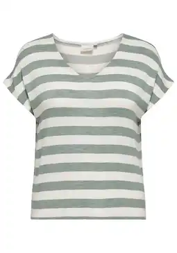 Wehkamp ONLY CARMAKOMA gestreepte top groen aanbieding