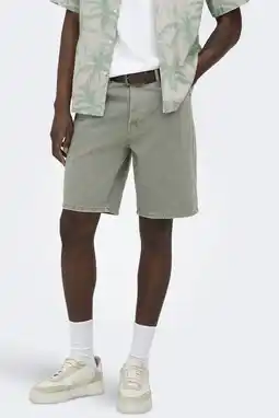 Wehkamp ONLY & SONS Onsedge Green 7979 Tai Dnm Shorts Noos denim straight regularwaist short groen aanbieding