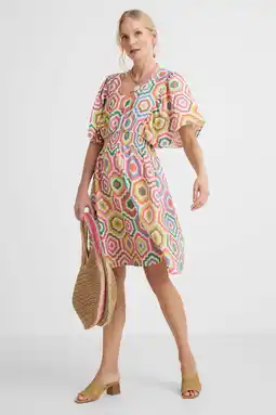 Wehkamp Geisha gebloemde halterjurk met paisley print oranje aanbieding