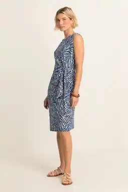 Wehkamp Expresso travelstof midi jurk met print - blauw aanbieding