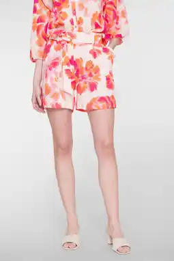 Wehkamp Geisha highwaist gebloemde casual short roze aanbieding