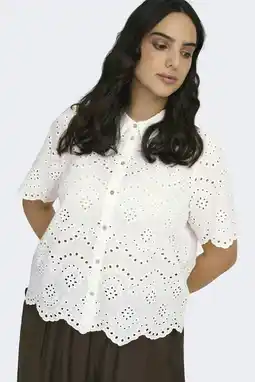 Wehkamp ONLY CARMAKOMA blouse ecru broderie aanbieding