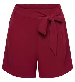 Wehkamp Co Woman wide leg korte broek met ceintuur - rood aanbieding