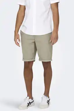 Wehkamp ONLY & SONS ONSPETER regular chino short lichtkaki aanbieding