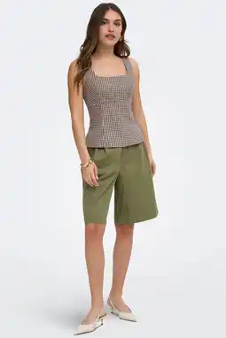 Wehkamp ONLY regularwaist bermuda short kaki aanbieding