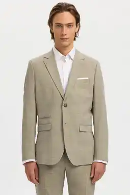 Wehkamp Selected colbert met linnen camel aanbieding