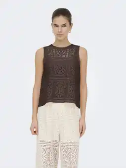 Wehkamp ONLY top bruin crochet aanbieding