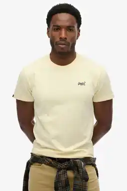Wehkamp Superdry slim T-shirt lichtgeel aanbieding