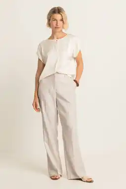 Wehkamp Expresso highwaist flared broek ecru aanbieding
