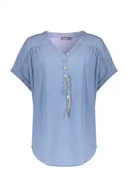 Wehkamp Geisha top light blue denim aanbieding