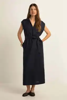 Wehkamp Expresso linnen midi jurk zwart aanbieding