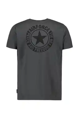 Wehkamp Airforce regular T-shirt met backprint grijs aanbieding