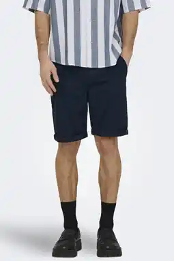 Wehkamp ONLY & SONS ONSSAUL regular chino short donkerblauw aanbieding