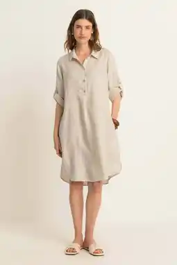 Wehkamp Expresso linnen blousejurk beige aanbieding
