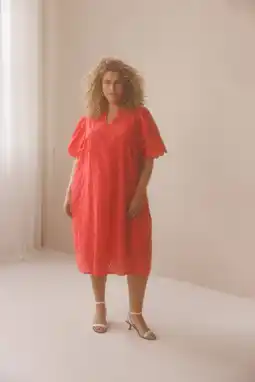 Wehkamp Yest Curve gebloemde cocktailjurk broderie rood aanbieding