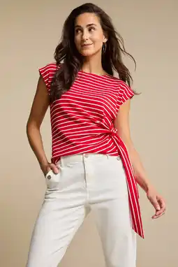 Wehkamp Red Button jersey gestreepte top rood gebreid aanbieding