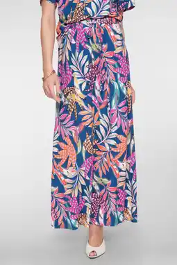 Wehkamp Geisha gebloemde maxi rok blauw aanbieding