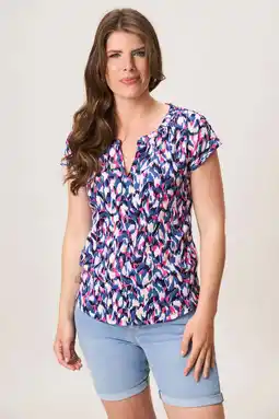 Wehkamp Miss Etam blousetop blauw/roze aanbieding