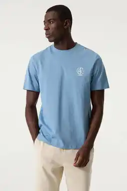 Wehkamp Garcia relaxed T-shirt met logo - blauw aanbieding
