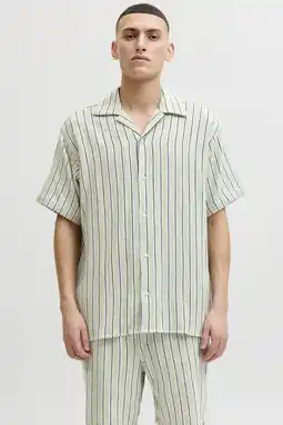 Wehkamp JACK & JONES ESSENTIALS regular gestreepte casual overhemd lichtgroen aanbieding