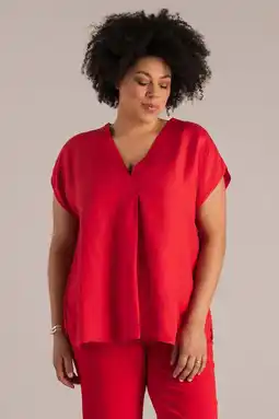 Wehkamp Yest Curve top met linnen rood aanbieding
