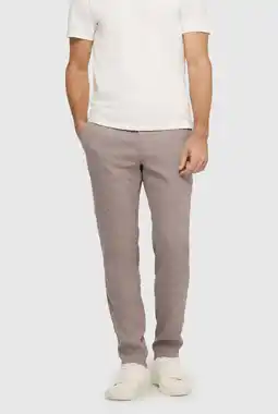 Wehkamp MAC Lennox Sport slim casual broek met linnen lichtbruin aanbieding