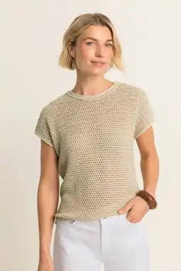 Wehkamp Expresso fijngebreide top beige aanbieding