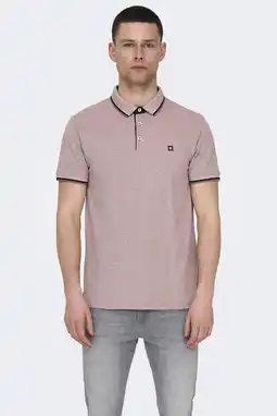 Wehkamp ONLY & SONS slim polo roze aanbieding