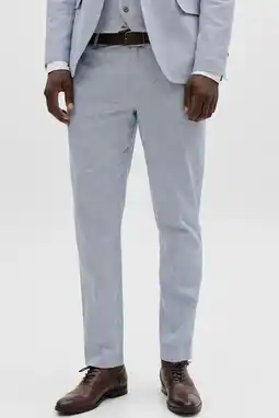 Wehkamp JACK & JONES PREMIUM JPRMARTIN slim pantalon met linnen blauw aanbieding