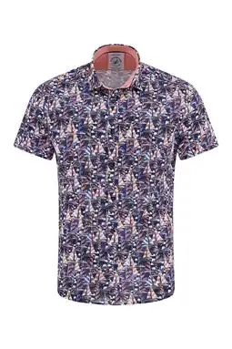 Wehkamp A fish named Fred regular casual overhemd met linnen donkerblauw aanbieding