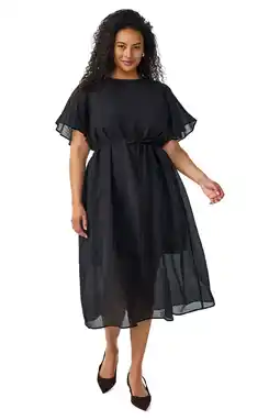 Wehkamp Zizzi midi jurk Plus Size - zwart aanbieding
