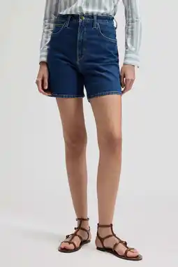 Wehkamp Lee denim highwaist short dark blue denim aanbieding