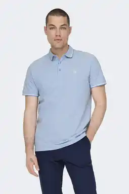 Wehkamp ONLY & SONS slim fit polo ONSFLETCHER marina aanbieding