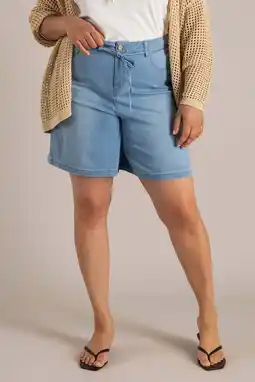 Wehkamp Yest Curve regularwaist short light blue denim aanbieding