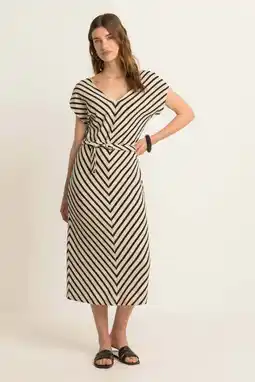 Wehkamp Expresso gestreepte zomerjurk beige aanbieding