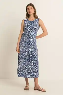 Wehkamp Expresso travelstof midi rok met ceintuur en print - blauw aanbieding