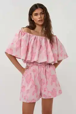 Wehkamp Studio AMAYA highwaist gestreepte casual short roze aanbieding