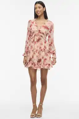 Wehkamp VILA mini jurk met ruches en bloemenprint aanbieding