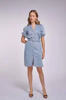 Wehkamp Freebird korte jurk light blue denim aanbieding