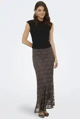 Wehkamp ONLY maxi rok bruin aanbieding