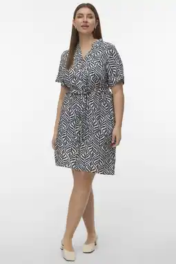Wehkamp VERO MODA CURVE korte jurk donkerblauw aanbieding
