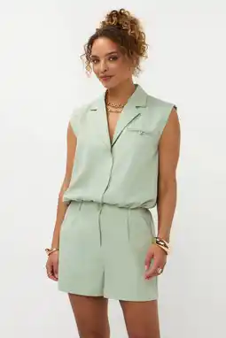 Wehkamp Ydence gilet met krijtstreep mintgroen aanbieding