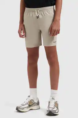 Wehkamp Ballin zwemshort met logo taupe, met polyester aanbieding