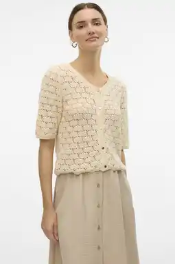 Wehkamp VERO MODA gebreid vest ecru aanbieding